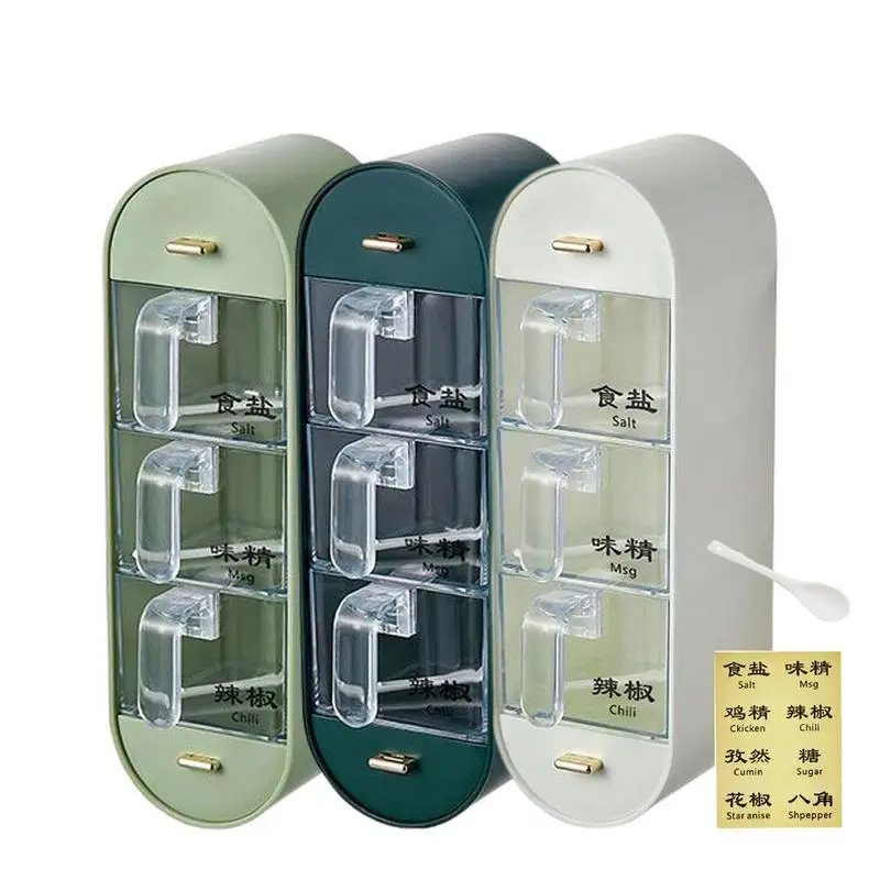 

Spice Box Organizer Transparent Wall Mounted Spice Rack Organizer Seasoning Box Jars Accessory For Household Kitchen Storage