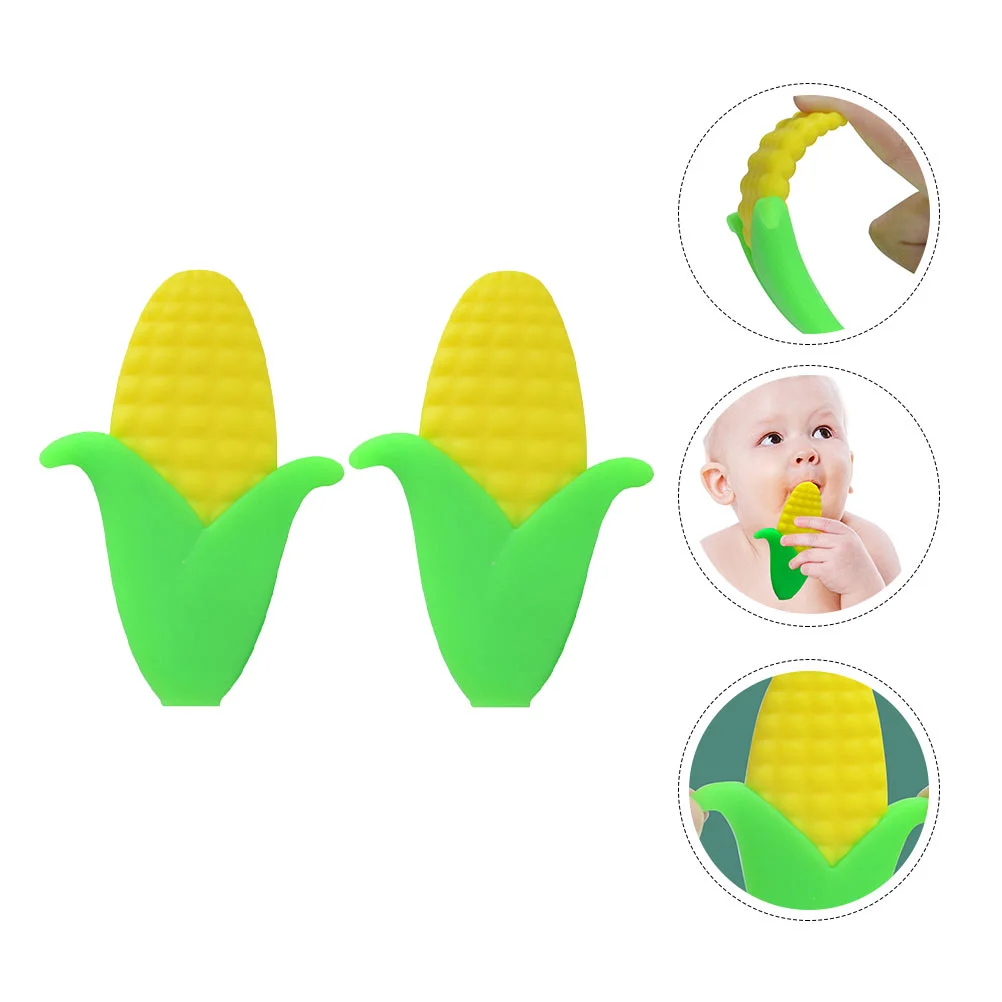 

2pcs Silicone Toys Corn Chew Teething Molar for Soother Educational