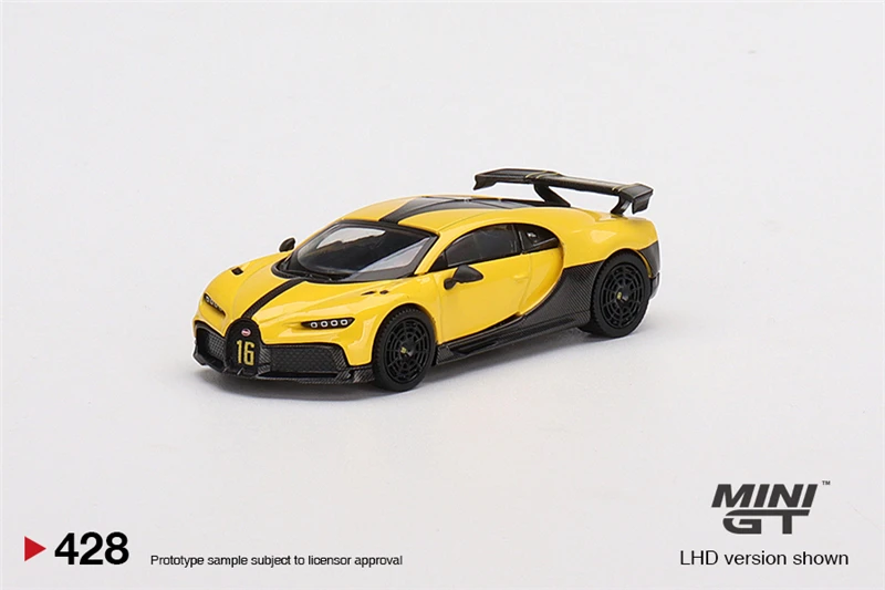 

MINI GT 1:64 Bugatti Chiron Pur Sport Yellow LHD Die-Cast Car Model Collection Miniature
