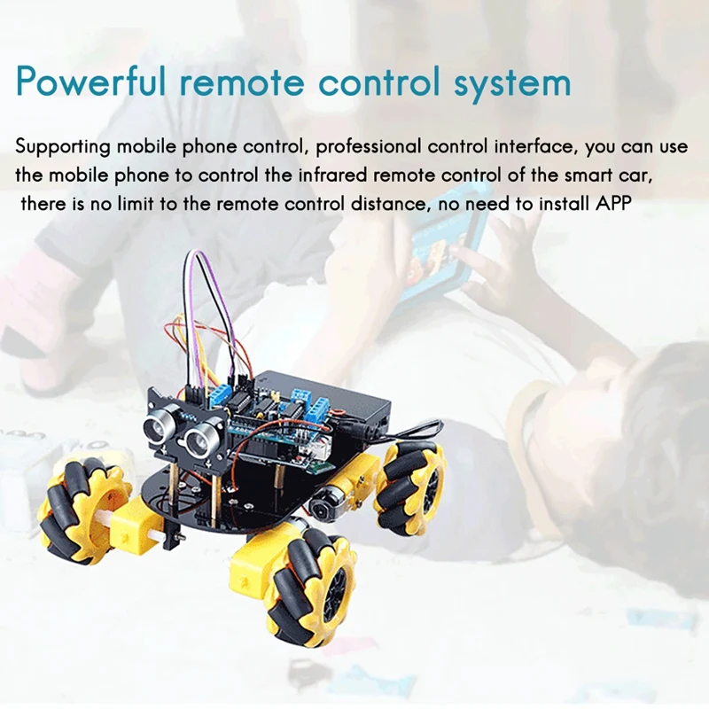 Робот с двигателем и вращением на 360 градусов для Arduino Mini Mecanum автомобильный