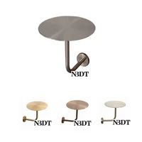 304 Stainless Steel Wall Mounted L Shaped Round Coffee Pub Table Salon Serving Worktop Rose Gold Bronze