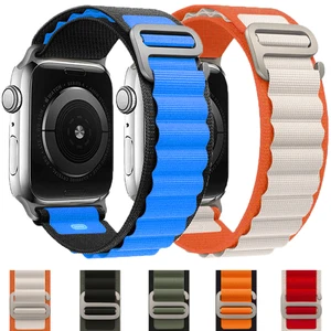 Ремешок Alpine для apple watch band 45 мм 49 мм 41 мм 44 мм 40 мм, нейлоновый браслет для iwatch 5 SE 6 7 8, Ultra correas apple watch