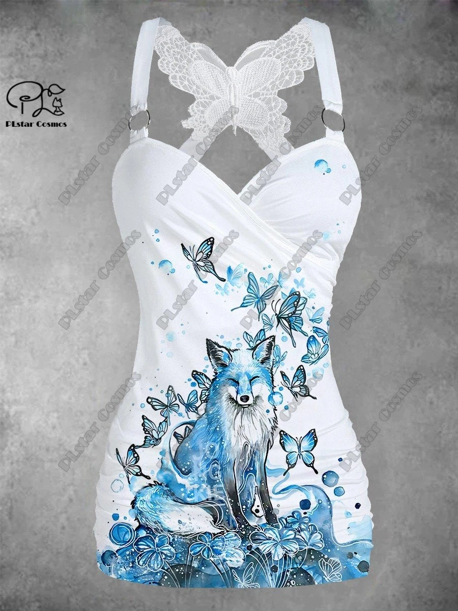 Женский плиссированный топ PLstar Cosmos плиссированная майка с кружевной отделкой