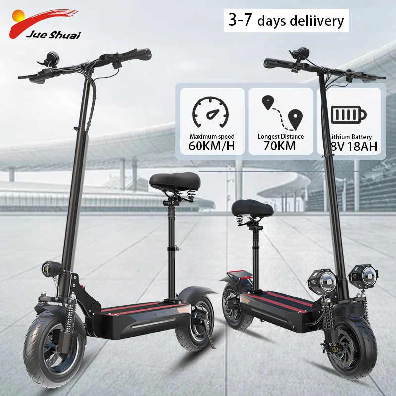 

Электрический скутер 48 в 1200 Вт одномоторный Электрический скутер для взрослых с сиденьем 60 км/ч скорость E скутер с Дистанционным Ключом в н...