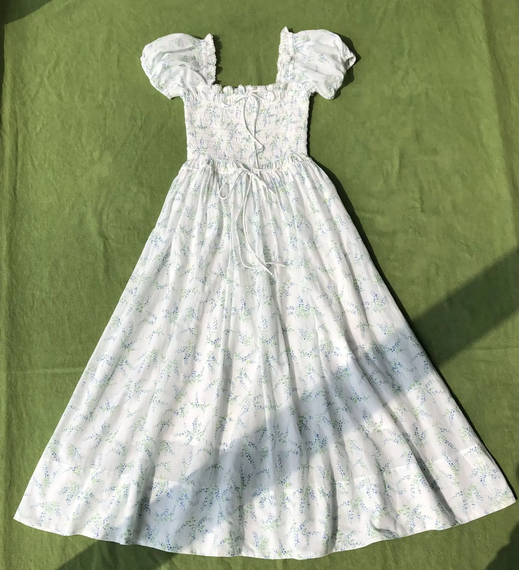 Свежая синяя колокольчик · французское романтическое роскошное платье с