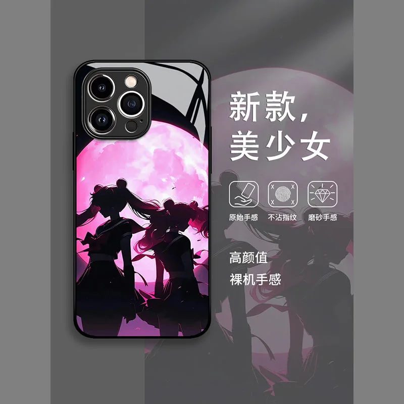 Advanced S-Sailors M-Moons Phone Case For Samsung Galaxy S25 S24 S23 S22 Note20 Ultra Plus 54 4G 5G Glass Soft Silicone Back