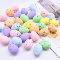 2050pcs foam easter eggs happy easter decorations painted bird pigeon eggs diy craft kids gift favor home decor easter party