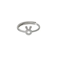 925 sterling silver rabbit ring female light luxury simple personality niche design adjustable index finger open advanced sense