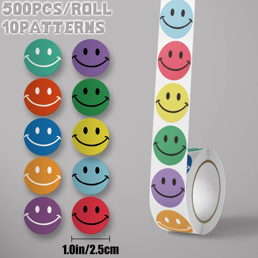 

1 рулон/500 шт., тематические наклейки с запахом лица, рулон для декора вечеринок, чехол для ноутбука, мобильного телефона, скейтборда, багажа, велосипеда