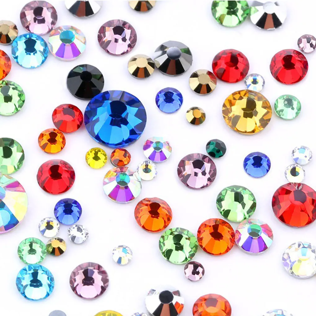 

Fingernail Decorative Flatback Rhinestones Set Home Salon Spa Shining Crystal Kit Manicure Decoration Nail Art DIY