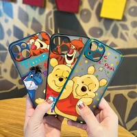 disney winnie the pooh for apple iphone 13 12 11 mini xs xr x pro max 8 7 p 6 plus frosted translucent soft tpu phone case