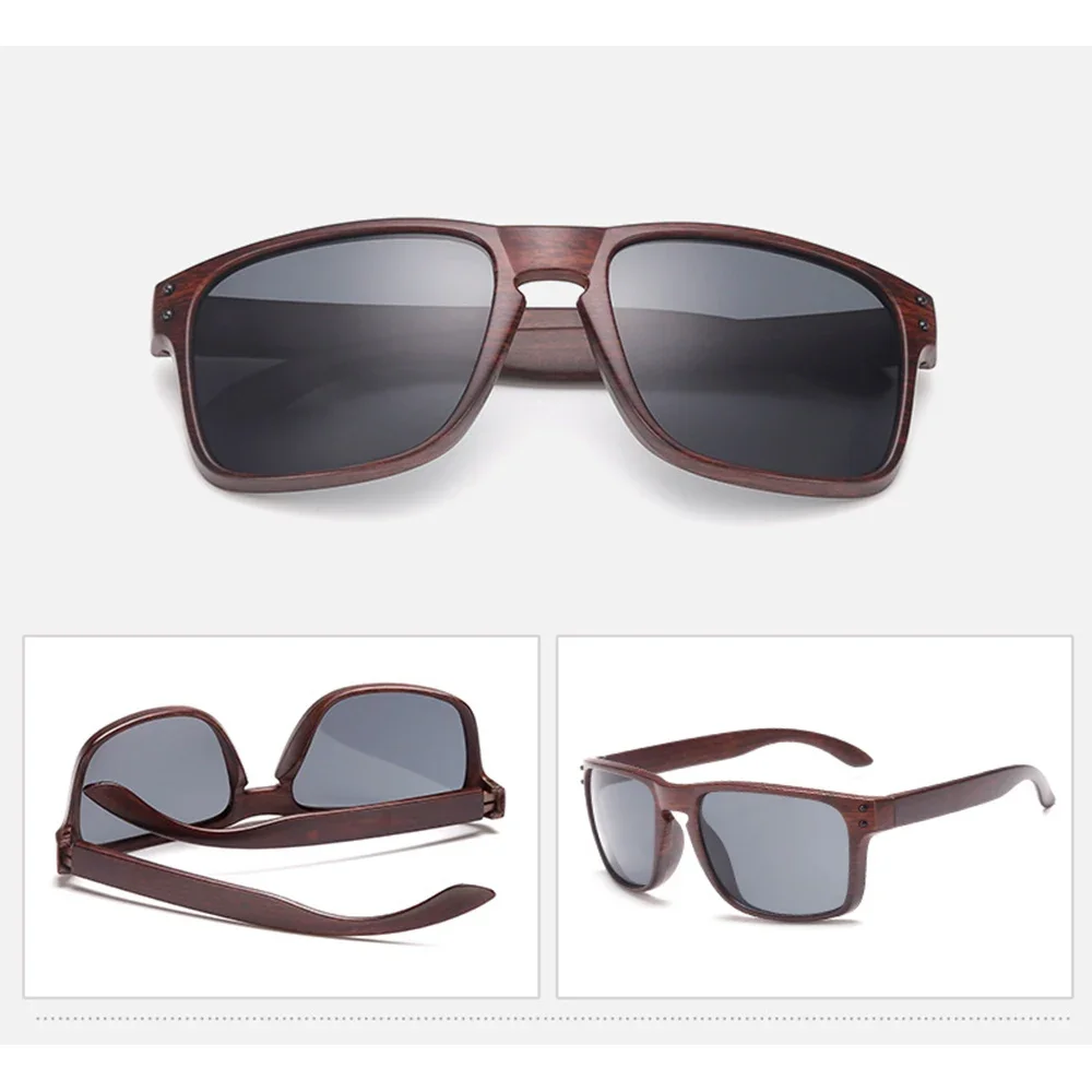 Квадратные поляризационные солнцезащитные очки из бамбукового дерева