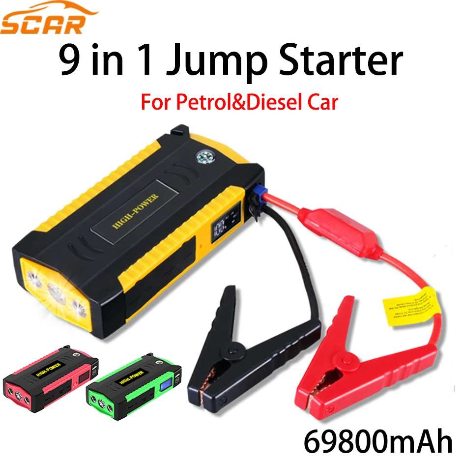 

New Arrival Car Jump Starter Power Bank 69800mAh 600A Starting Device Diesel Petrol 12V Starting Car Starter Buster