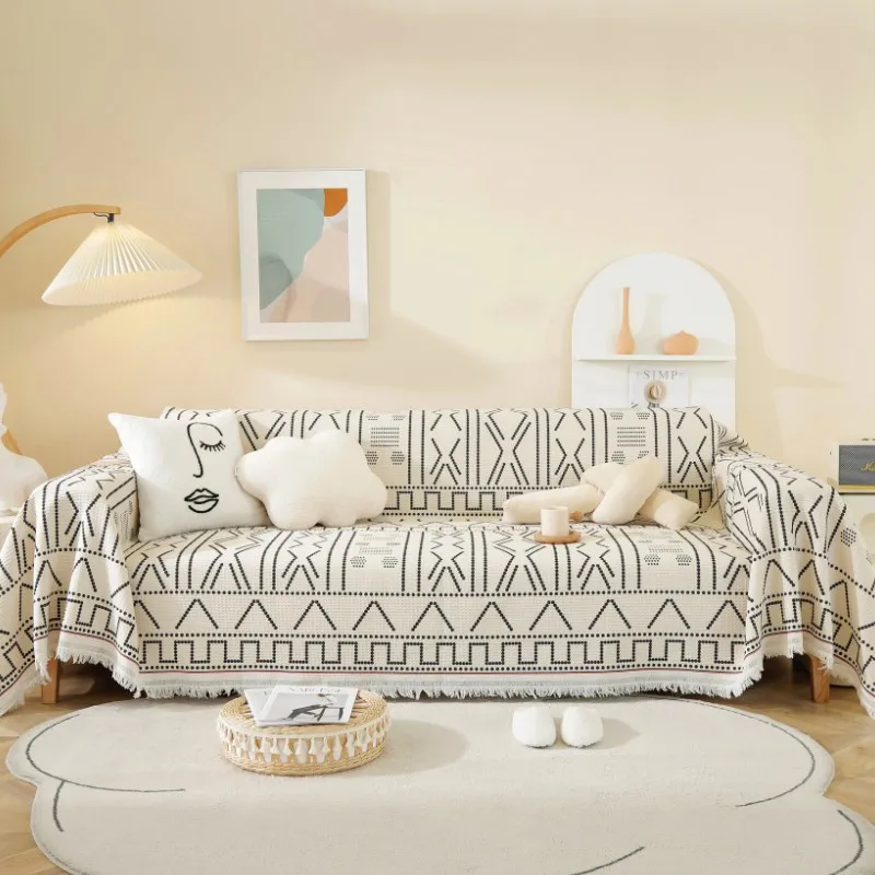 

Slipcover, декоративные черно-белые вязаные одеяла в скандинавском стиле, для дивана, кровати, широкие Вязаные пледы, всесезонные пледы