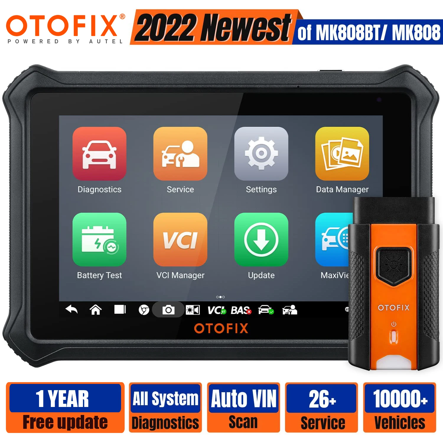 

Autel OTOFIX D1 Lite Professional OBD2 Diagnostic Scan Tool, Car Scanner w/ 26+ Service OE-level Oil Reset DPF EPB ABS PK MK808