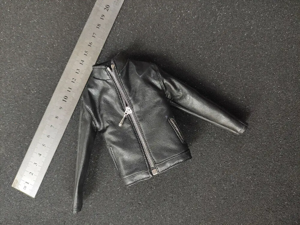 

B1-4 1/6th Agent Black Leather Coat Model for 12" Action Doll