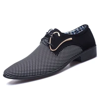 mens leather concise shoes mens business dress pointy plaid black shoes breathable formal wedding basic shoes men 2022 loafers