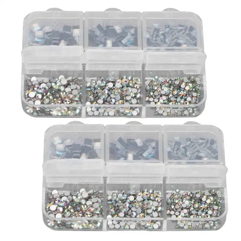 

Nail Rhinestones Nail Art Decorations Round Quadrate for DIY Craft for Manicure Shop