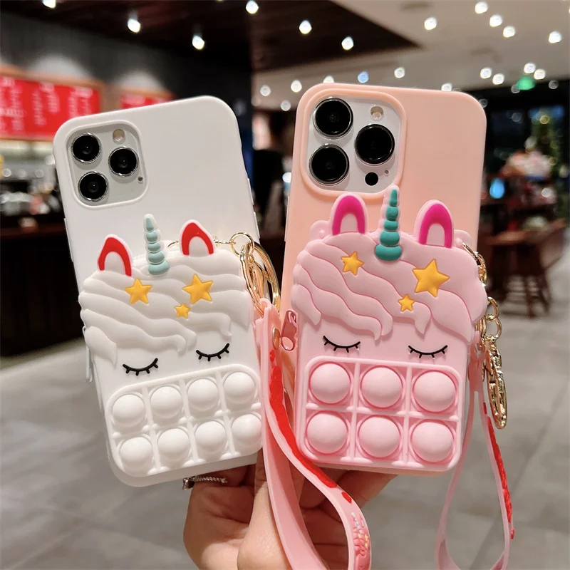 Мультяшный чехол-кошелек с изображением лошади из пузырчатой пленки чехол для