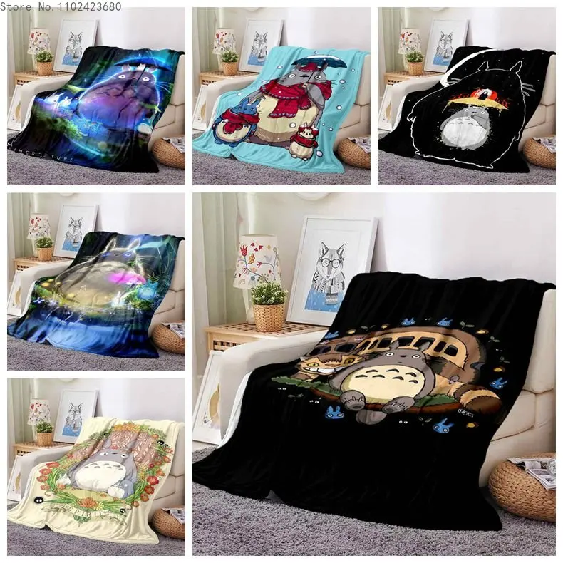 

Anime My Neighbor Totoro Blanket Ultra Lightweight Soft Plush Flannel Throws Blanket for Sofa Bed Couch best Office Gifts