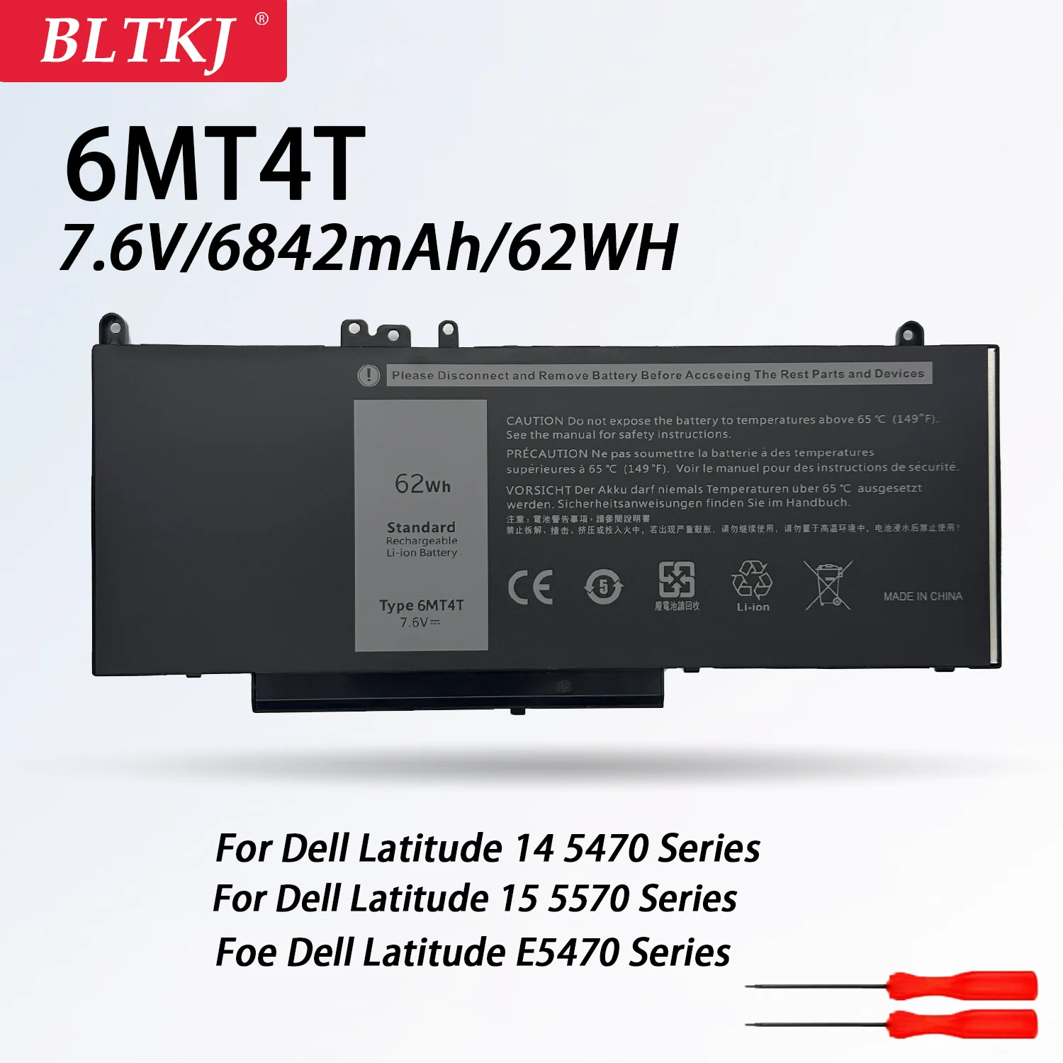 Новый 6MT4T для аккумулятора Dell Latitude E5470 E5570 Precision 3510 0HK6DV 079VRK TXF9M 0TXF9M 6842 мАч 62 Втч