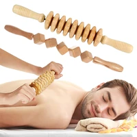 wood 9 wheel and cube massage stick wood therapy massage tool shoulder back waist roller massager full body muscle pain relief