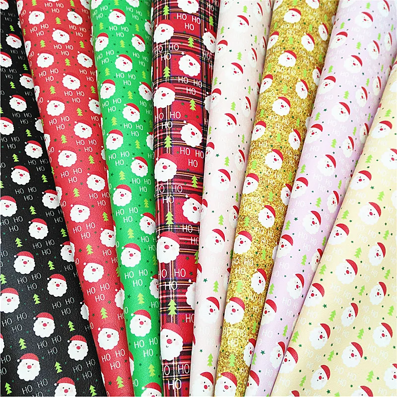 Искусственная кожа с принтом Санта-Клауса