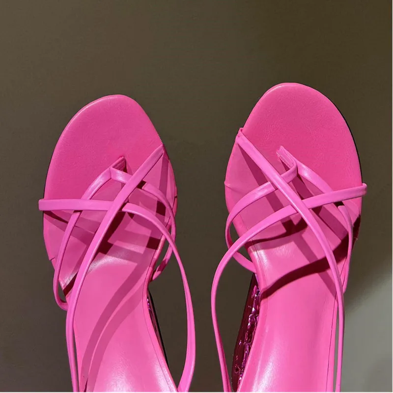 Novelty Women Metal Teeth High Heels Shoes Round Toe Flip Flops Ladies Sandals Woman High-Heeled Runway Show Pumps Brand Sandal