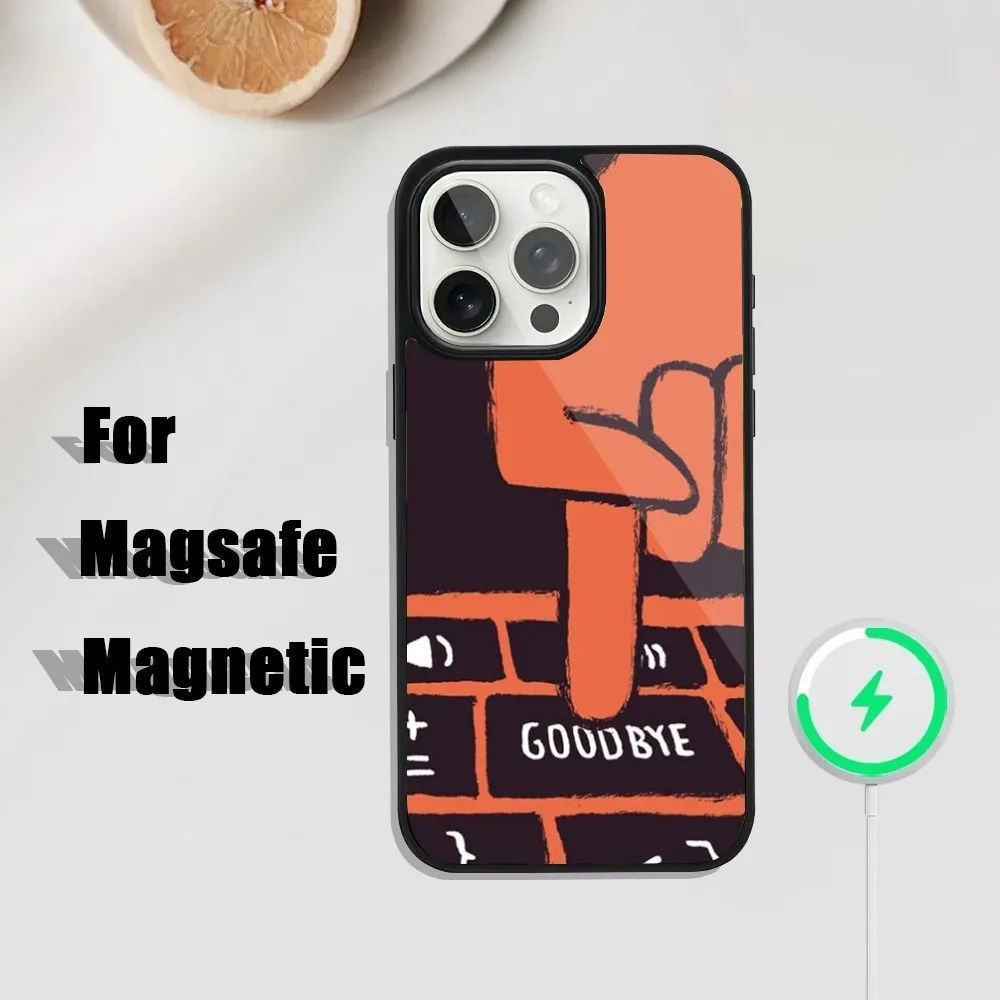Чехол для телефона J-Jean Jullien iPhone 16 15 14 13 12 11 Plus Pro Max Mini Magsafe с магнитной беспроводной