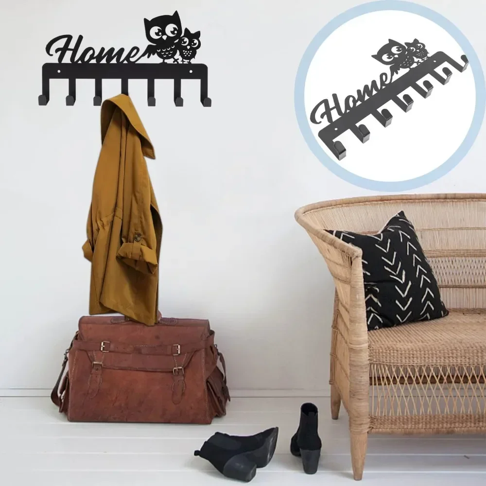 Прекрасный металлический держатель для ключей с совой: настенные железные