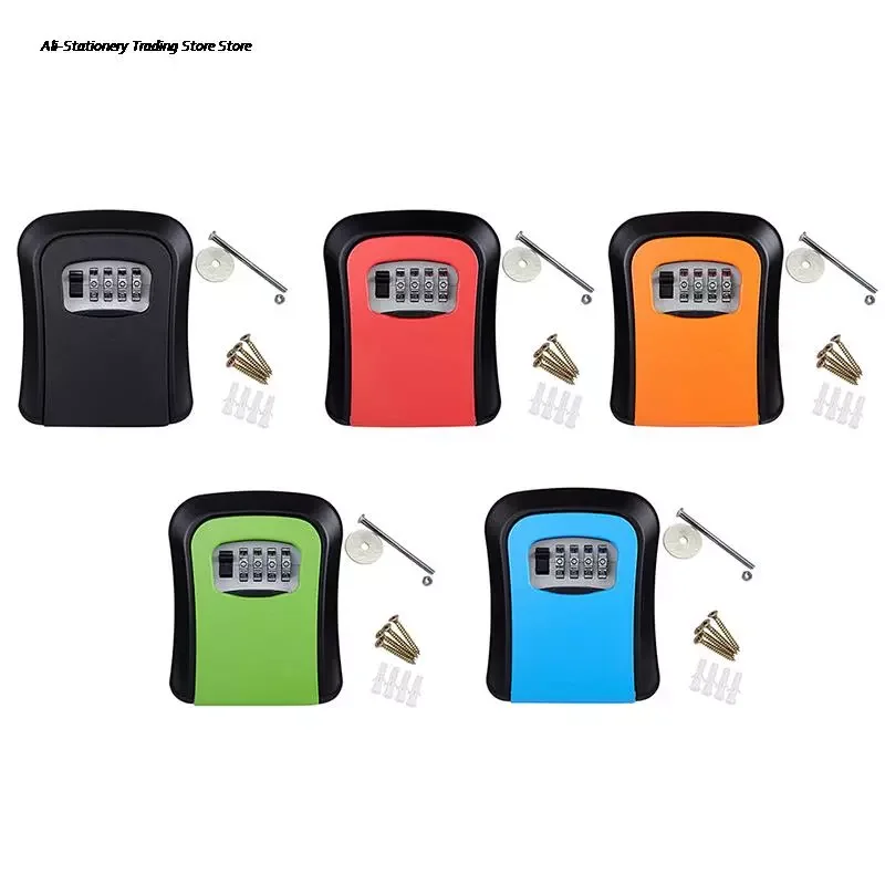 

Key Safe Box MetalKey Lock Box Wall Mounted Aluminum alloy Weatherproof 4 Digit Combination Key Storage Lock Box dropshipping