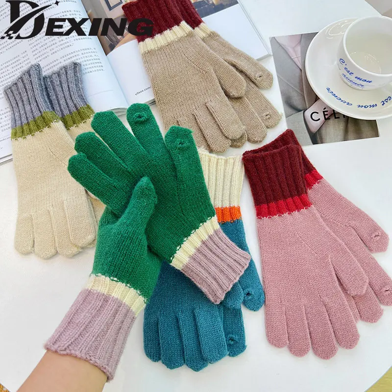 

20220 Women Winter Full Finger Gloves Touch Screen Mittens Women Hand Warm Fingerless Cycling Driving Ski Gloves