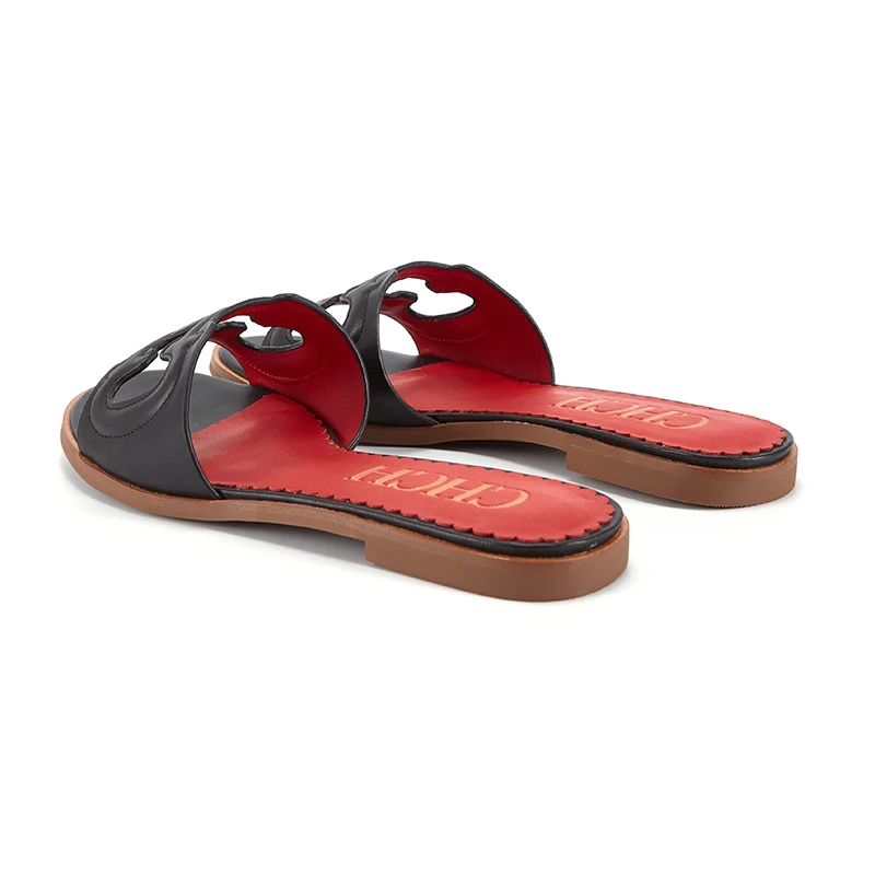 2023 Summer Slippers Low Heel Leather Lightweight Casual Women's Sandals Open Toe Outdoor Slippers Beach Shoes Women Shoes