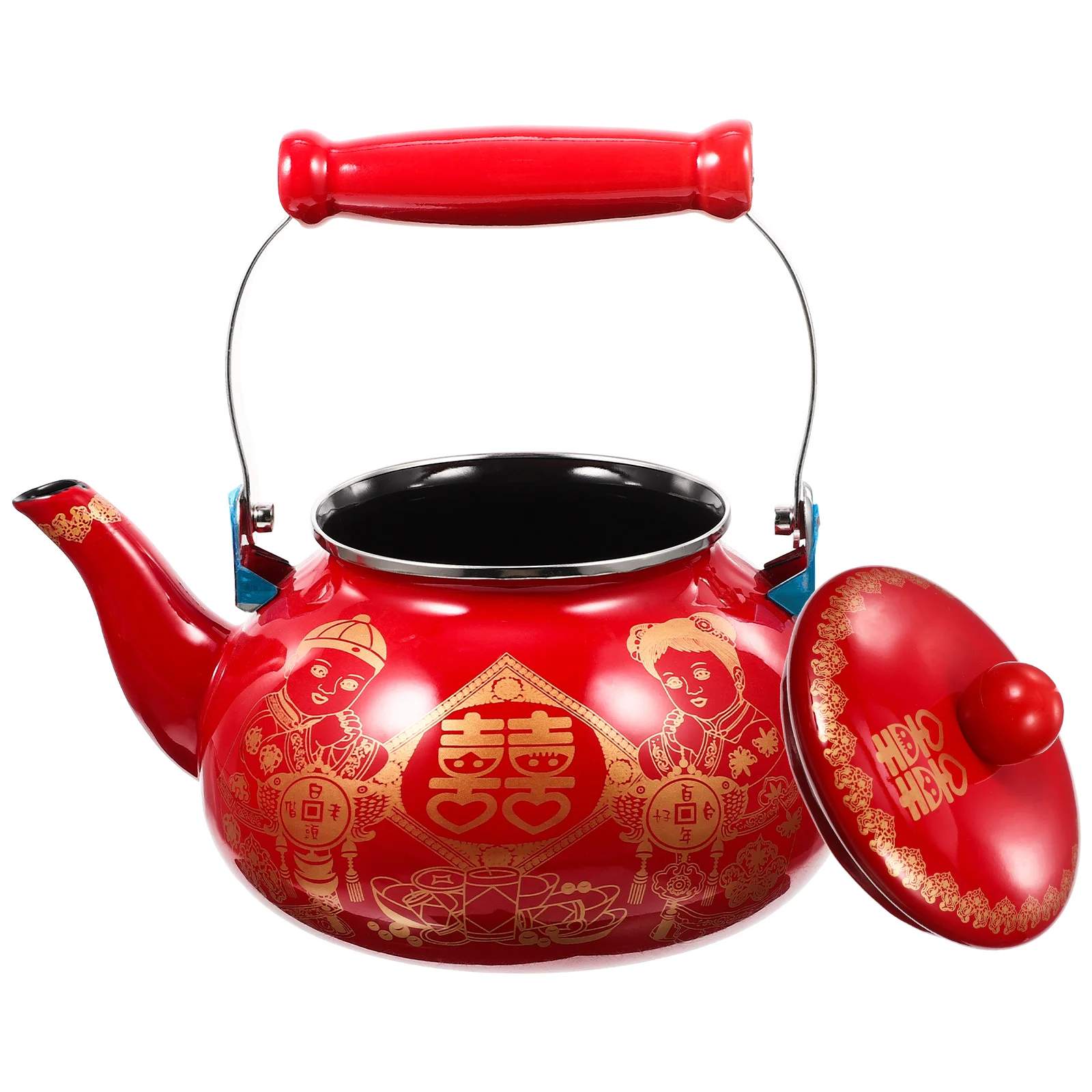 

Tea Kettle Pot Enamel Teapot Coffee Stovetop Water Stove Teakettle Vintage Gas Enameled Pots Enamelware Bottom Flat Hot Boiling