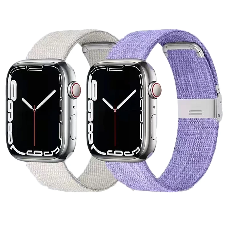 

Canvas Watch Strap for Apple Watch Series 7 6 5 4 3 2 Waterproof WatchBand for IWatch 41mm 45mm 38mm 40mm 42mm 44mm Wristband