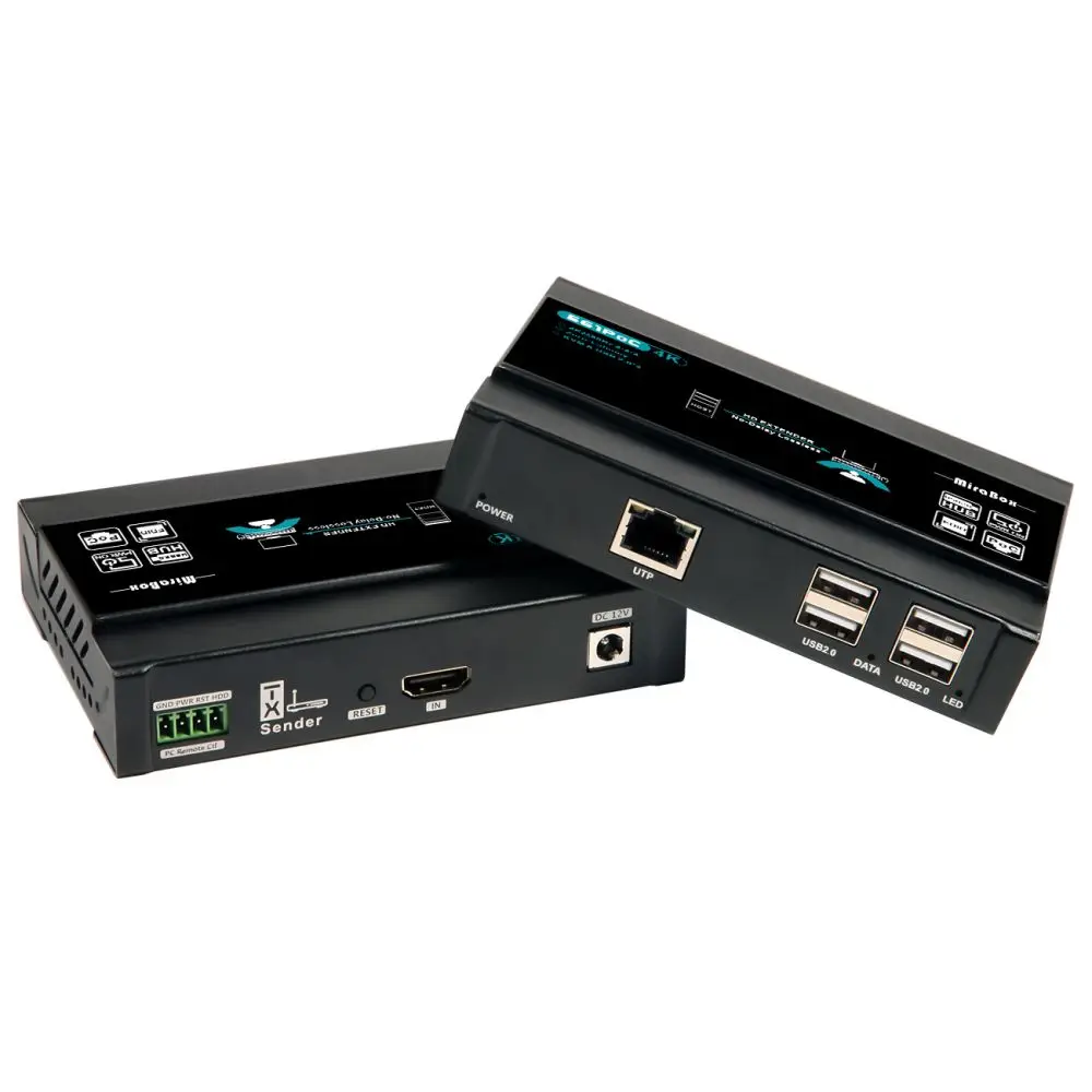 

4K@60Hz 4:4:4 HDMI USB2.0 KVM Extender with USB2.0 *4 60m HDMI USB Extender