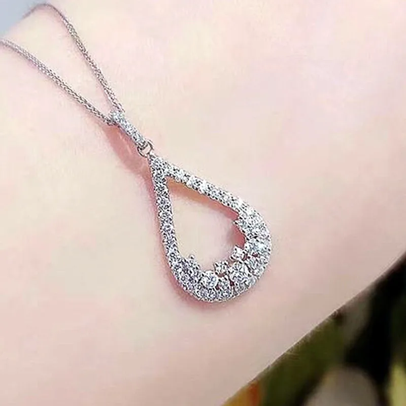 

Huitan Trendy Women's Pendant Necklace with Brilliant Cubic Zirconia Delicate Girl Necklaces Dance Party Fancy Gift Chic Jewelry