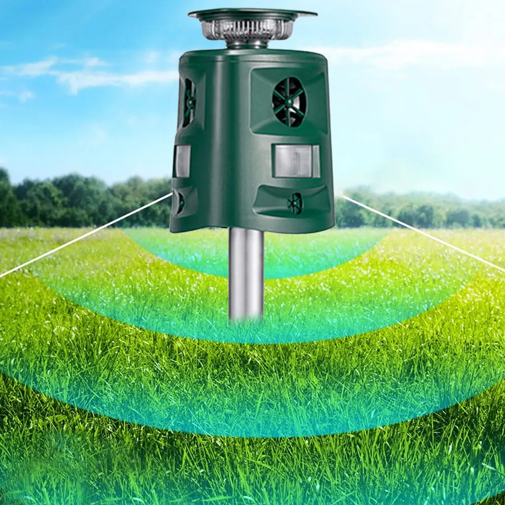 Ультразвуковой Отпугиватель Животных На Солнечной Энергии Водонепроницаемый IP44