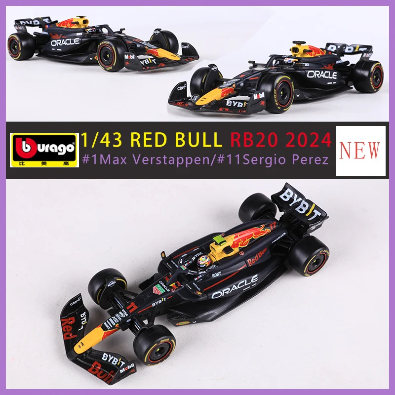 Burago 1:43 Red Bull Racing RB20 2024 No 1 и 11 из сплава роскошный автомобиль литая под давлением