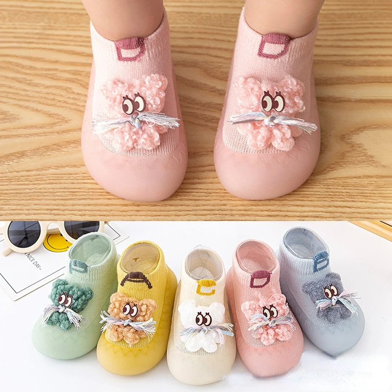 Spring Autumn Newborn Baby Boy Toddler Shoes 1 Years Soft Bottom Non-slip Floor Socks Shoes Kawaii Socks Shoes Baby Girls Shoes