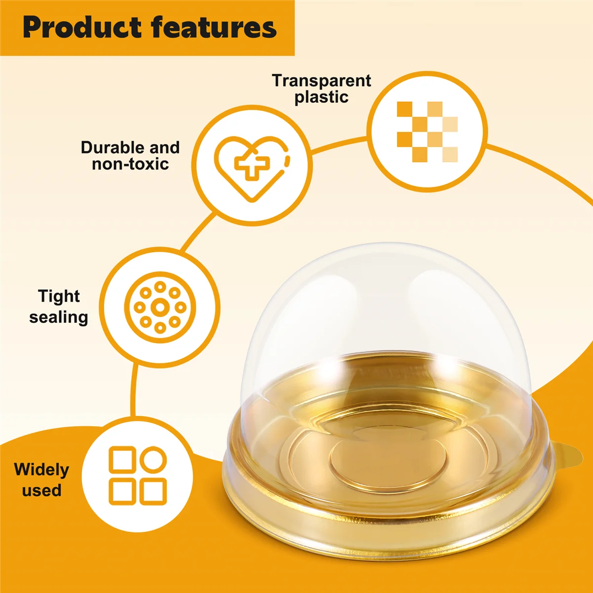 150 шт. прозрачные пластиковые мини-коробки для кексов купольная коробка