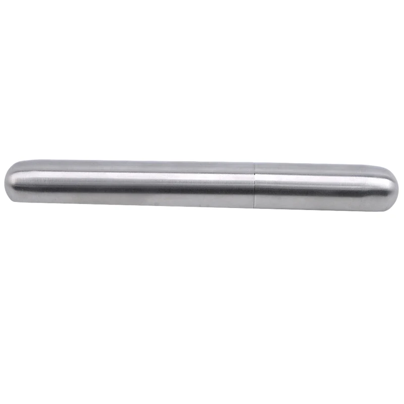 Фото Portable Stainless Steel Cigar Tube Exquisite Polished Cigar Case Single Pipe Smoking Set Cuban Cigar Cover Storage Tube №4
