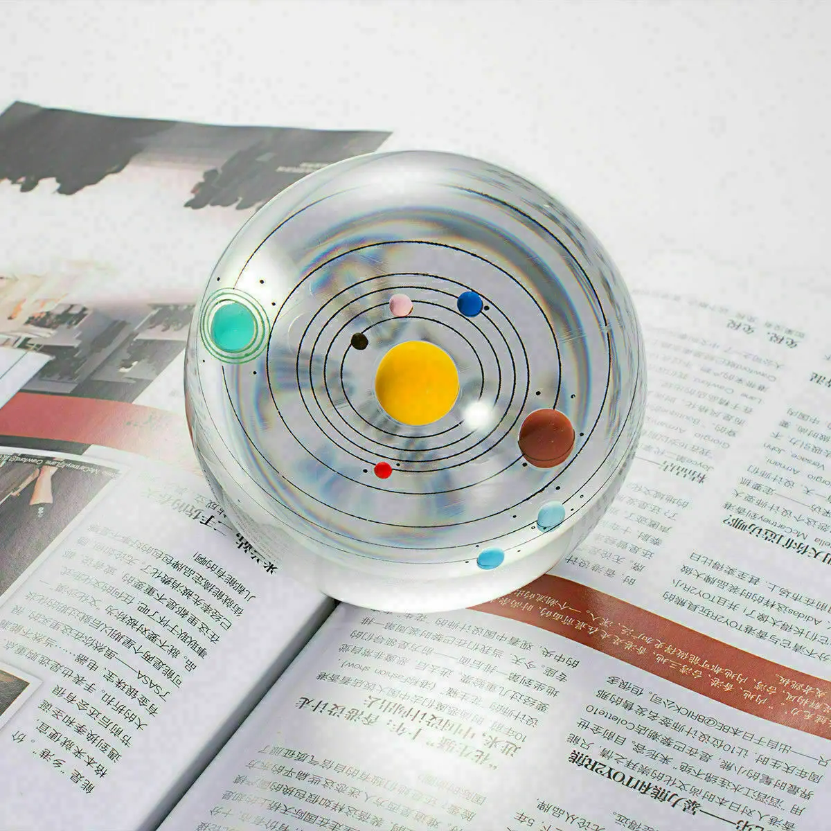 

color Fantastic Style Solar System Globe Galaxy K9 Crystal Ball 8cm Laser Engraved Astronomy Planets Ball Home Decor Cosmic Mode