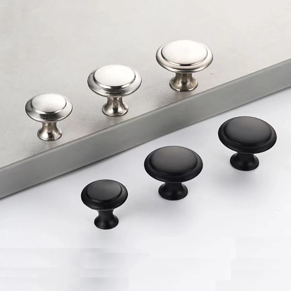 

20 Pcs Mini Knob Cabinet Handles Stainless Steel Drawer Hand Pulls Replacement Furniture Door Hardware Black Silver DIY Knobs