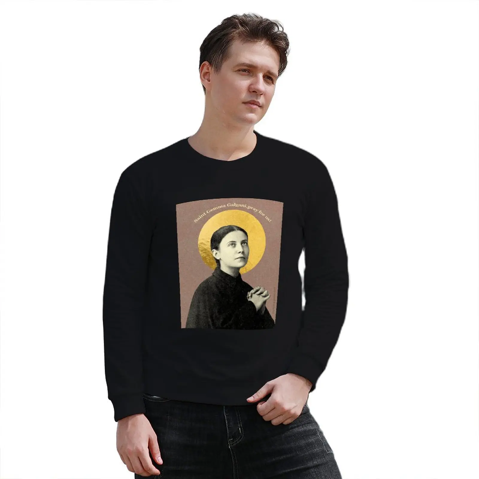 Пуловер с капюшоном St. Gemma Galgani Holy Card Design спортивные костюмы осенние новинки