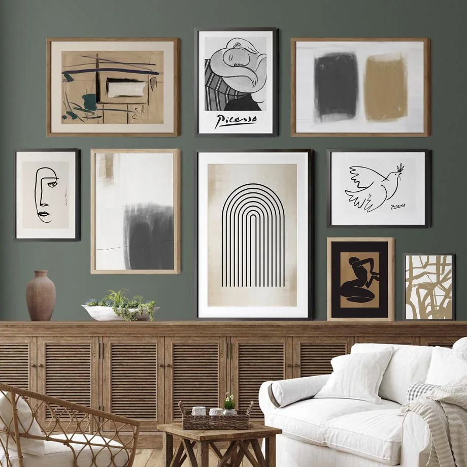 Абстрактные плакаты в стиле бохо минималистичные Геометрические линии Картина