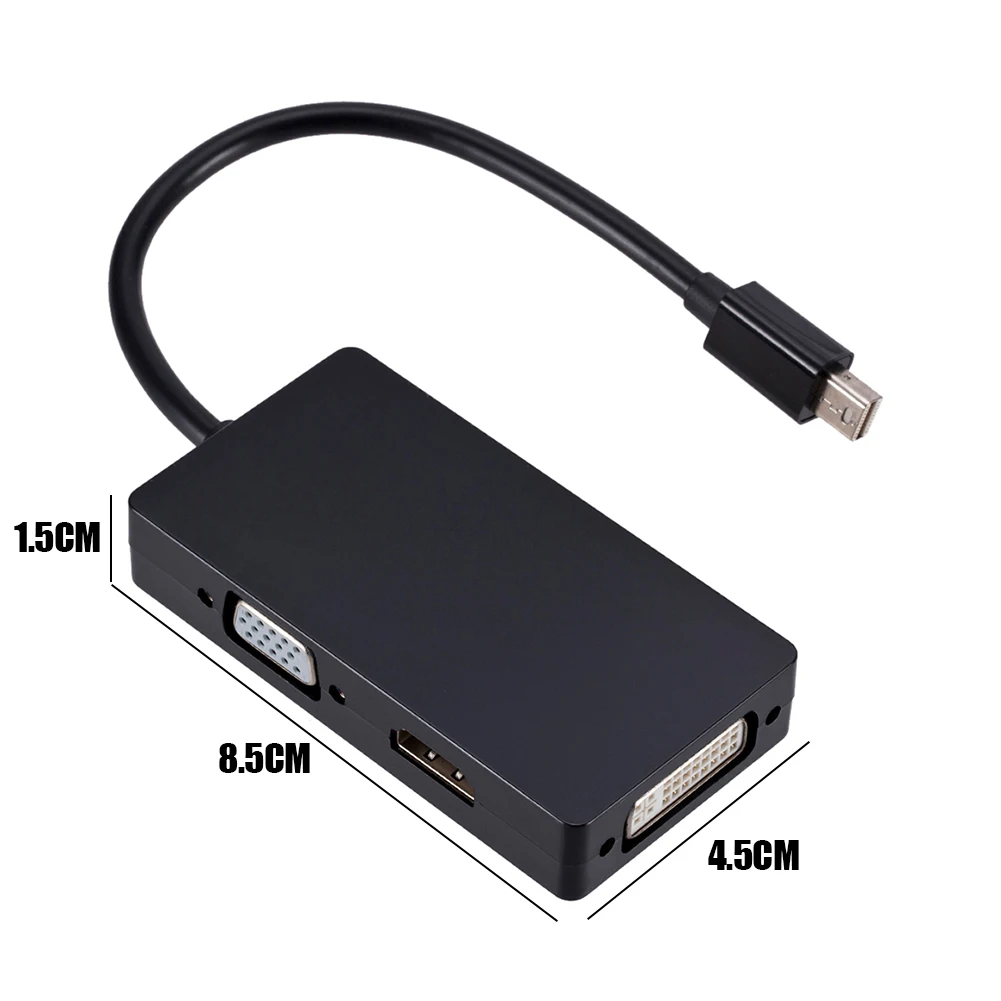 3 в 1 мини-адаптер с портом дисплея на VGA/DVI совместимый HDMI преобразователь для Mac Book