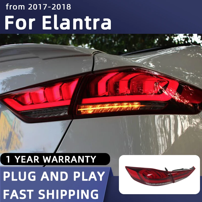 

Автомобильный Стайлинг, задний фонарь для Hyundai Elantra, светодиодный задсветильник 2017-2018, задний фонарь DRL, Задний сигнал поворота, автомобильны...