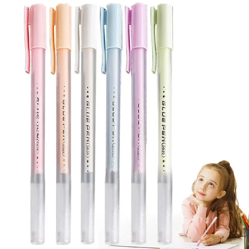 

Glue Stick Pen Portable Fabric Glue Pens For Crafting Colorful 6 Pcs Glue Pen Set Scrapbooking Tools Craft Glue Pen Quick Dry