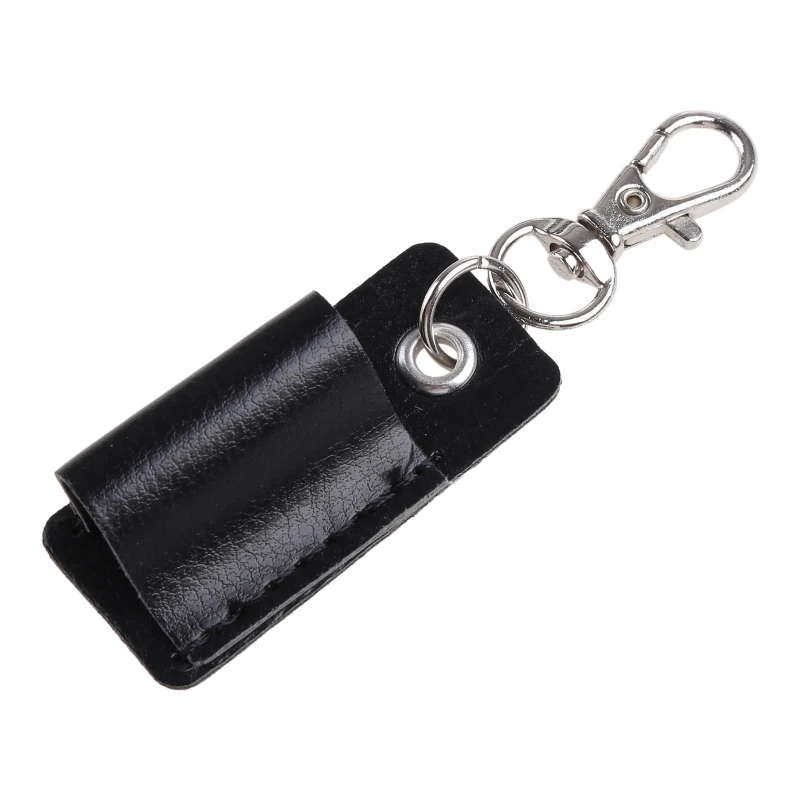 

Exquisite Leather Keychain with Leather Pen Holder Portable Badge Holder for Office Women Men Business Travel Supplies